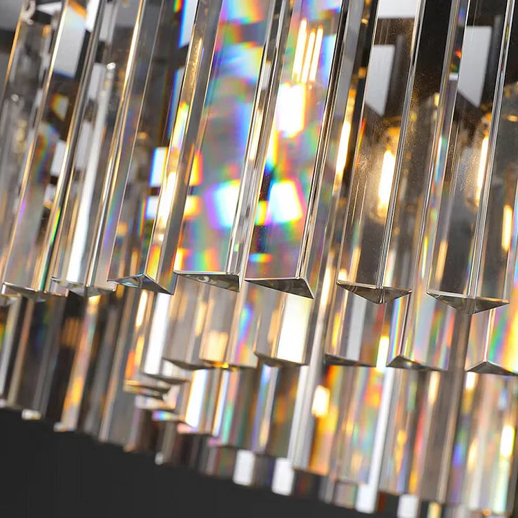 Hand-cut Black Tiered Chandelier | Crystal Brass | Ceiling Light Fixture for Dining Room Casalolalights Luxury Lamps