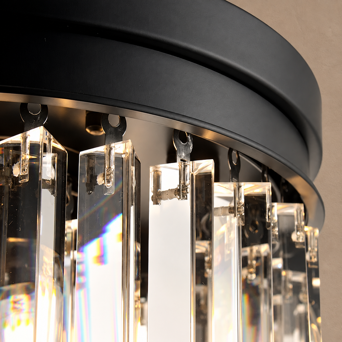 Large Hand Cut Crystal Tiered Chandelier Gold or Black | Double Height Foyer Custom Rod Length Casalola Lights Luxury