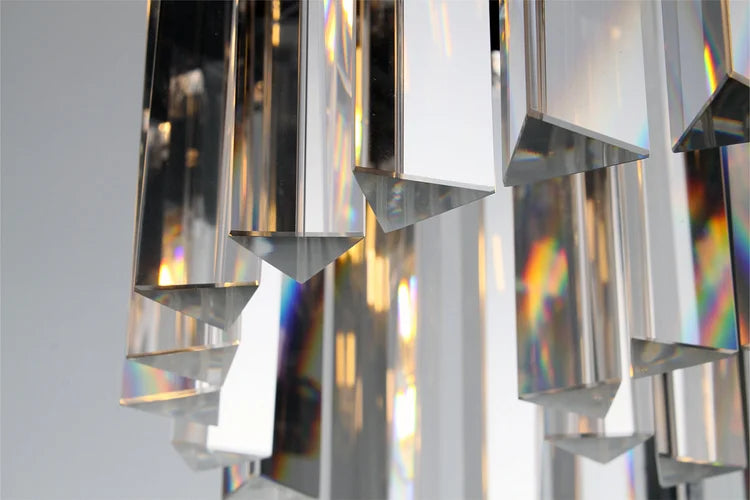 Hand-cut Black Tiered Chandelier | Crystal Brass | Ceiling Light Fixture for Dining Room Casalolalights Luxury Lamps