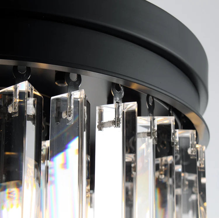 Hand-cut Black Tiered Chandelier | Crystal Brass | Ceiling Light Fixture for Dining Room Casalolalights Luxury Lamps