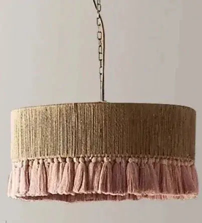 Bohemian Fringe Pendant Lights – Handcrafted Woven Rattan Hanging Lamps with Soft Tassel Detailing - Lamps