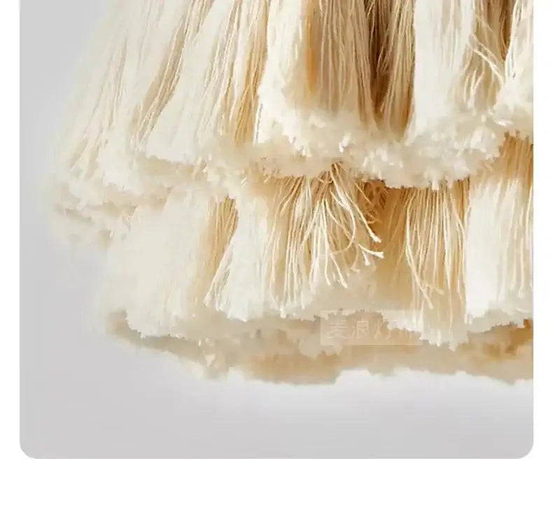 Bohemian Fringe Pendant Lights – Handcrafted Woven Rattan Hanging Lamps with Soft Tassel Detailing - Lamps