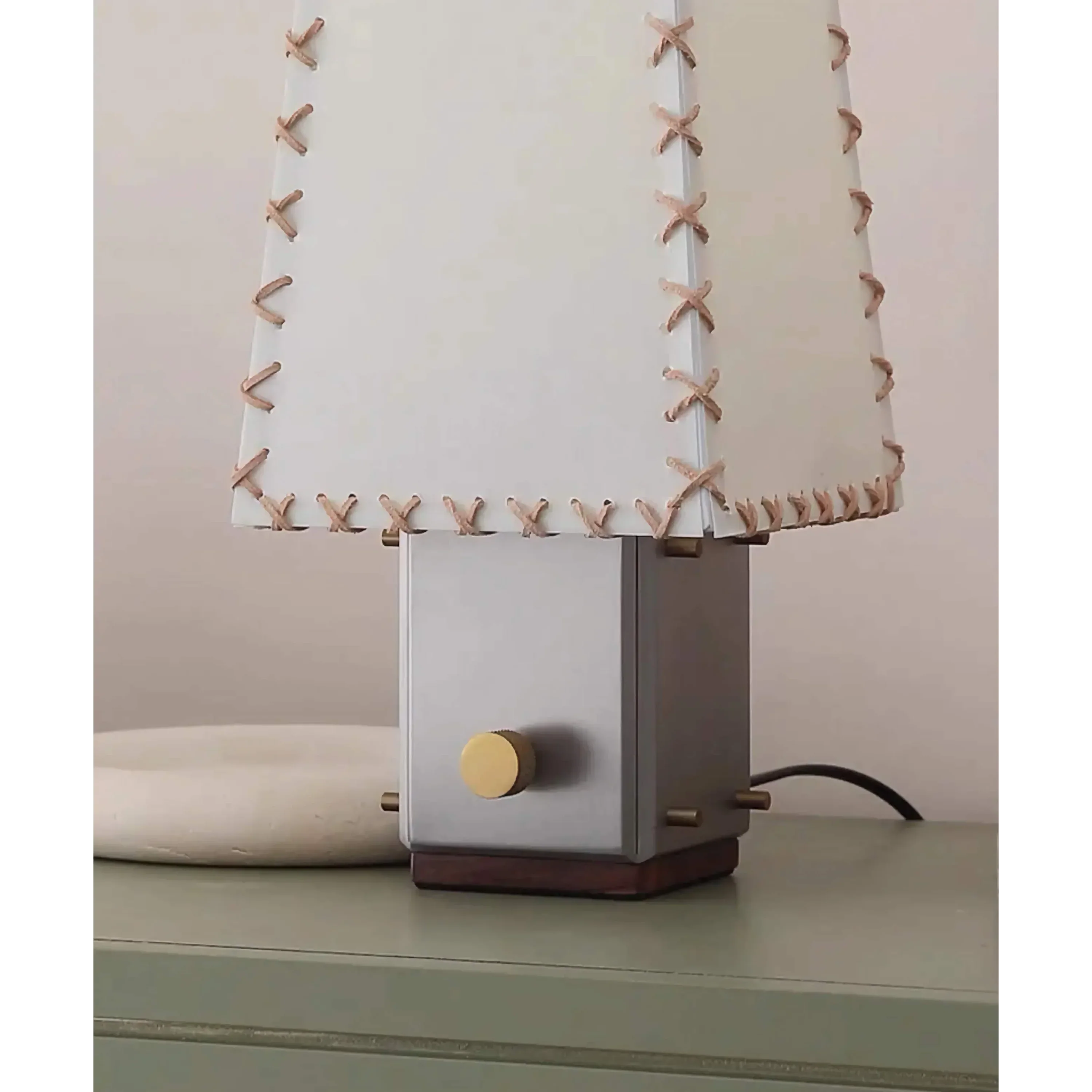 Hand Stitched Fabric Table Lamp | Modern Sculptural Lighting