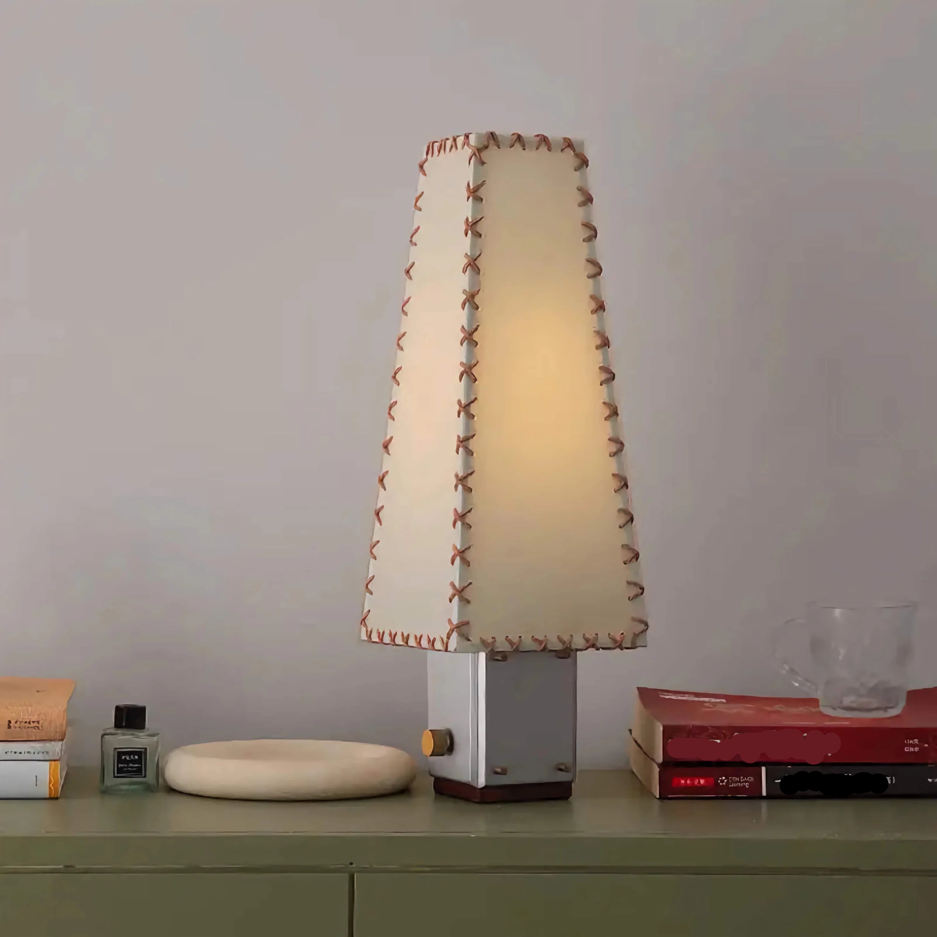 Hand Stitched Fabric Table Lamp | Modern Sculptural Lighting