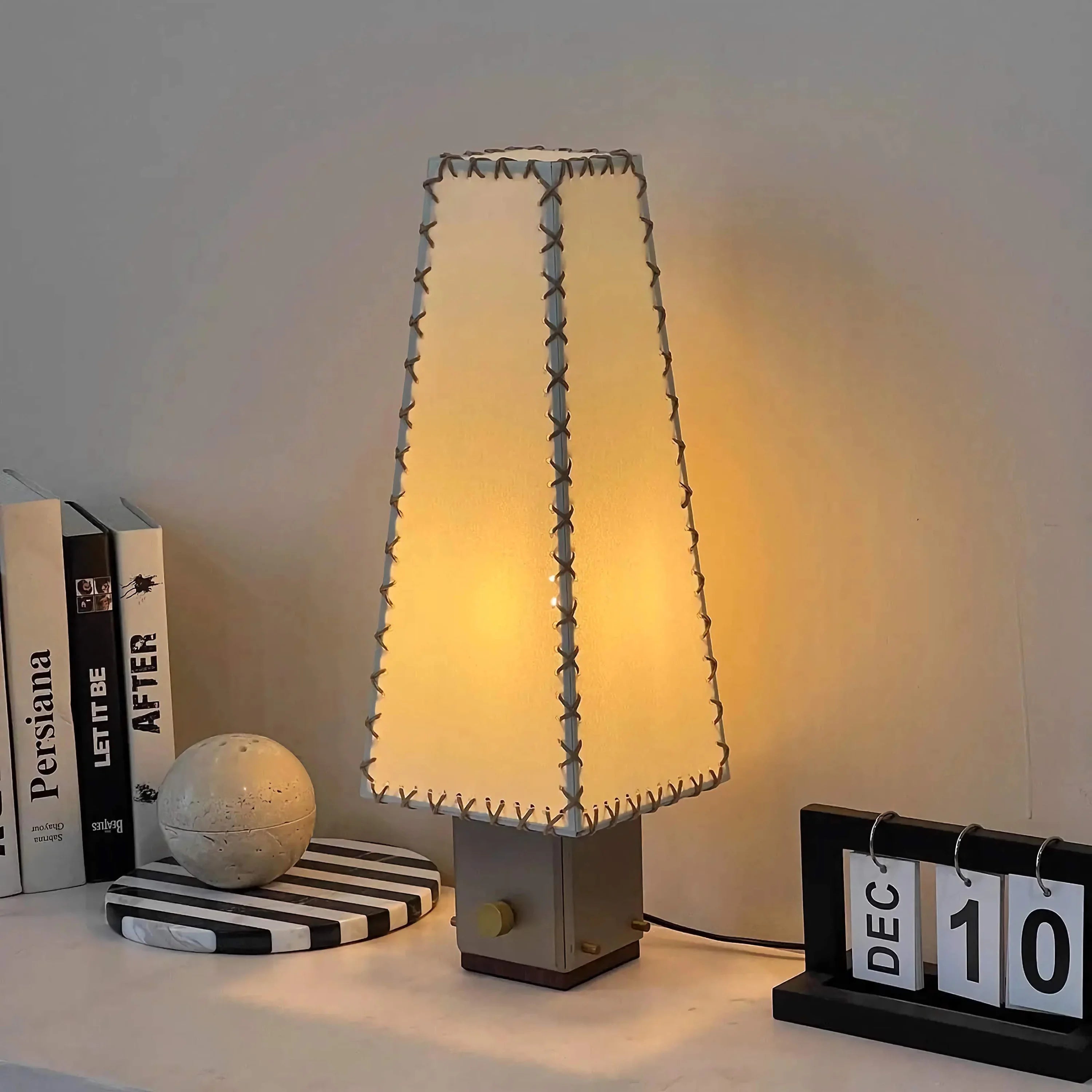 Hand Stitched Fabric Table Lamp | Modern Sculptural Lighting