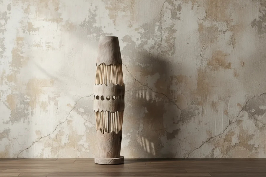 Handcrafted Japanese Wood Floor Lamp