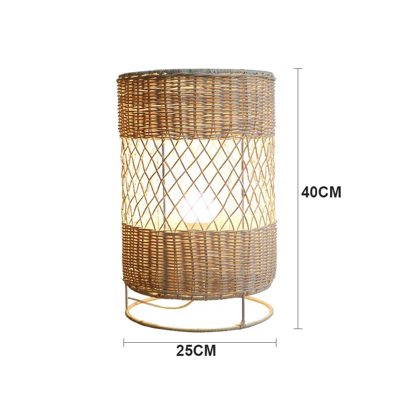 Rattan Lamp Collection | Hand-knitted Floor & Table Lamps Natural Woven Fibre Living Room Bedroom Casalola Lights