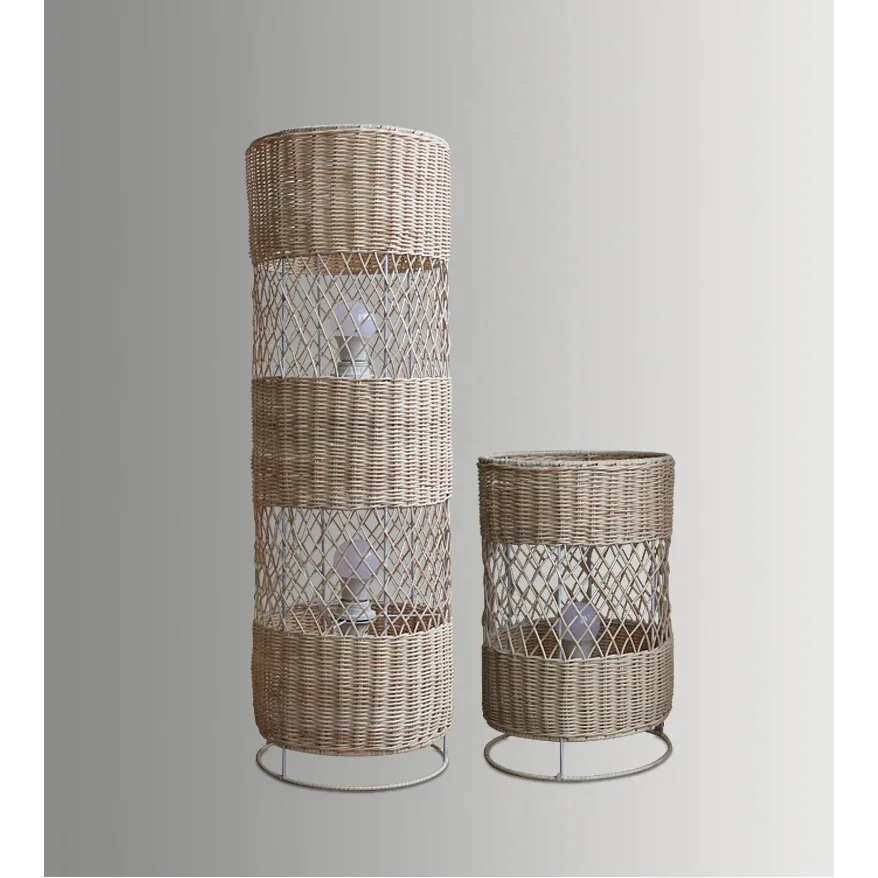 Rattan Lamp Collection | Hand-knitted Floor & Table Lamps Natural Woven Fibre Living Room Bedroom Casalola Lights