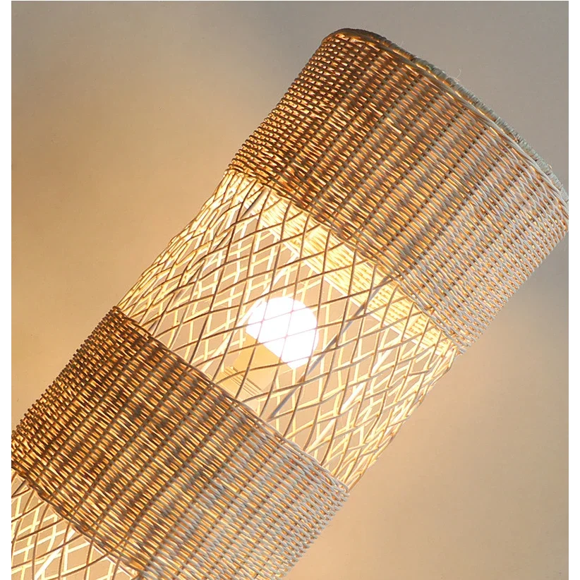 Handcrafted Rattan Lamp Collection Rustic Cottagecore Decor for Living Room