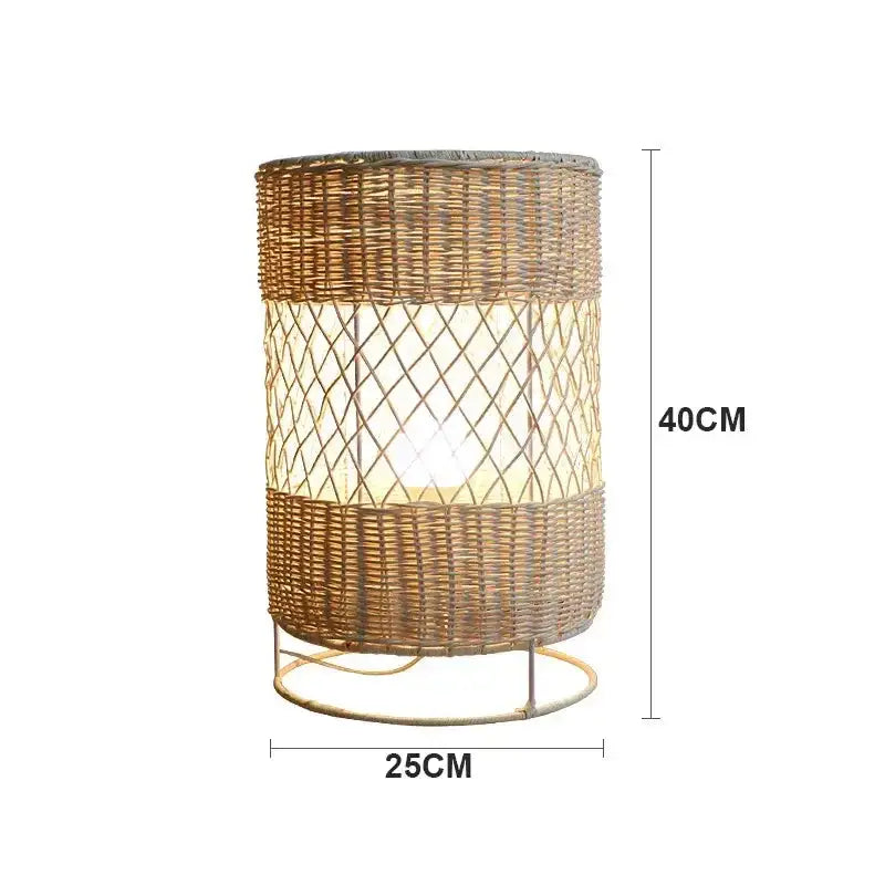 Handcrafted Rattan Lamp Collection Rustic Cottagecore Decor for Living Room - Floor Lamps