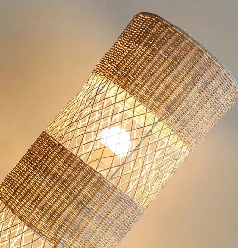 Handcrafted Rattan Lamp Collection Rustic Cottagecore Decor for Living Room - Floor Lamps