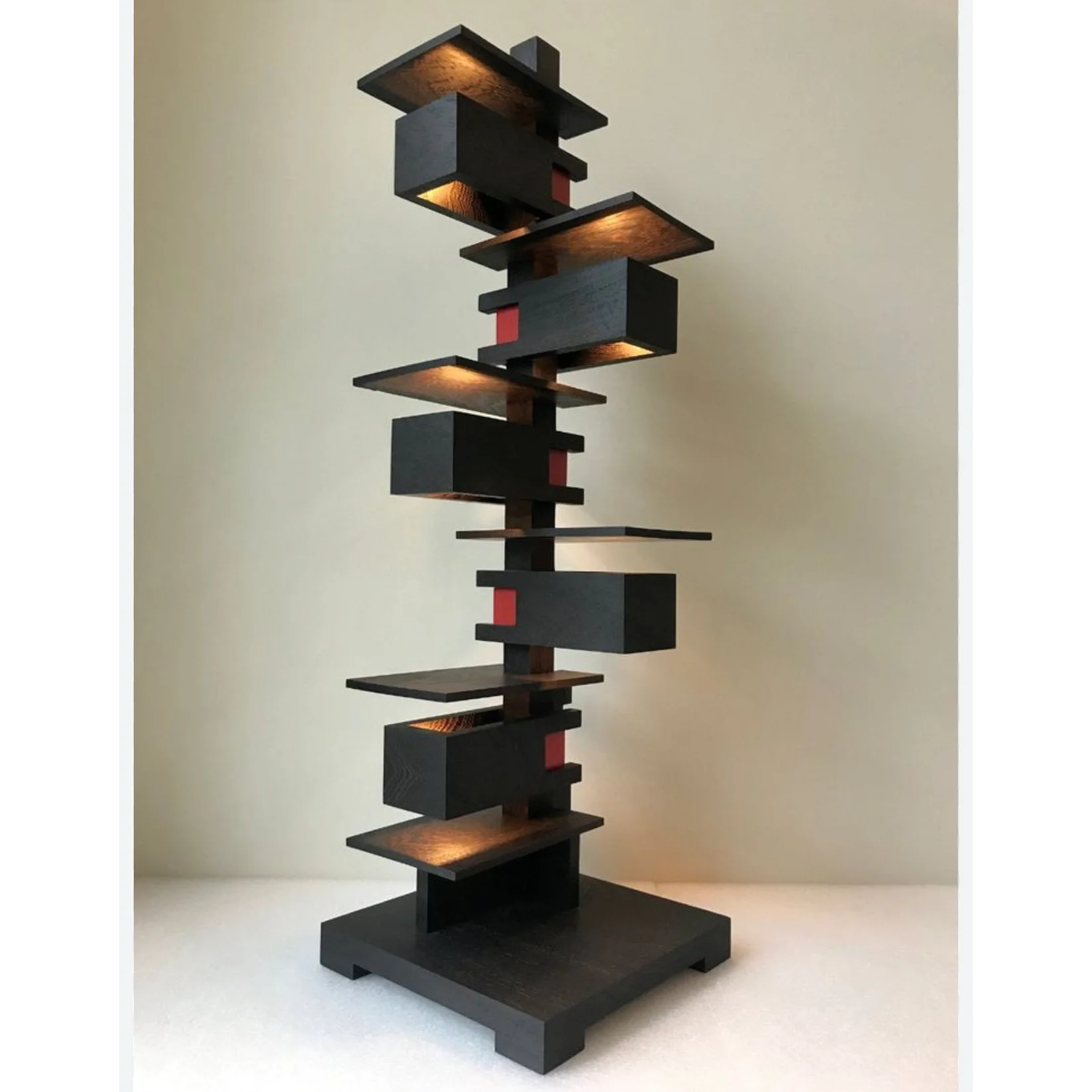 Luxury Designer Handcrafted Wood & Iron Floor Lamp for Living Room