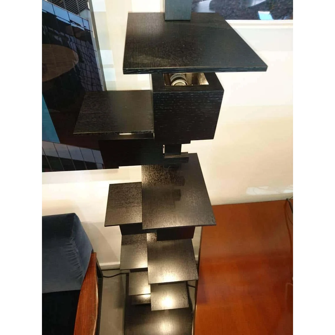 Luxury Designer Handcrafted Wood & Iron Floor Lamp for Living Room