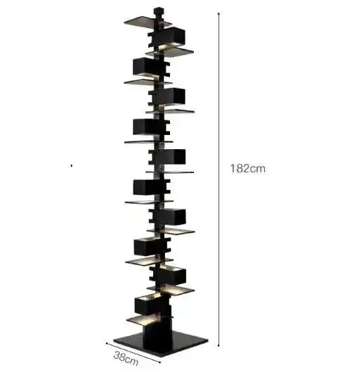 Luxury Designer Handcrafted Wood & Iron Floor Lamp for Living Room - Lamps