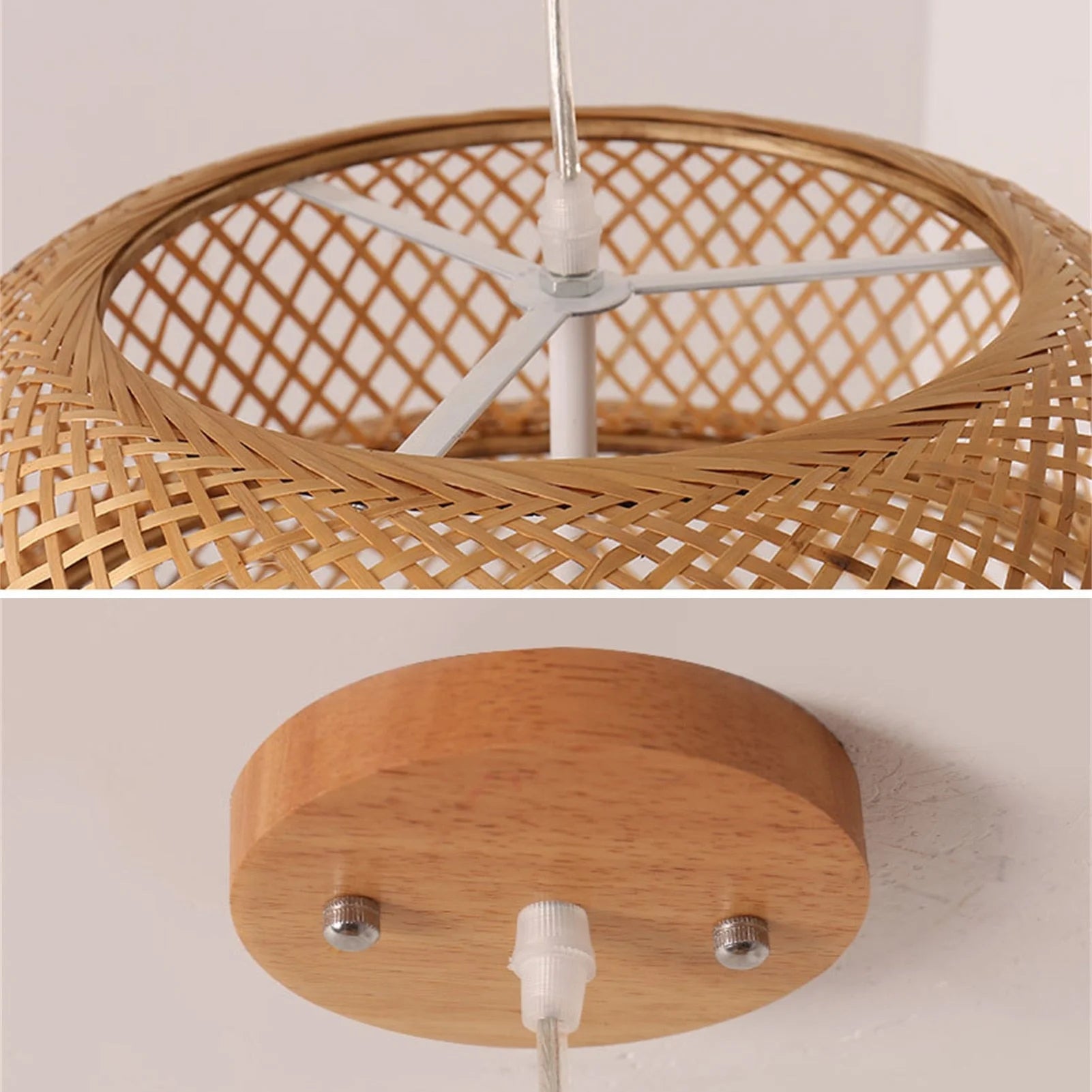 Bamboo Pendant Lighting | Biophilic Japandi Cottagecore Lamp Decor | Handmade Ceiling