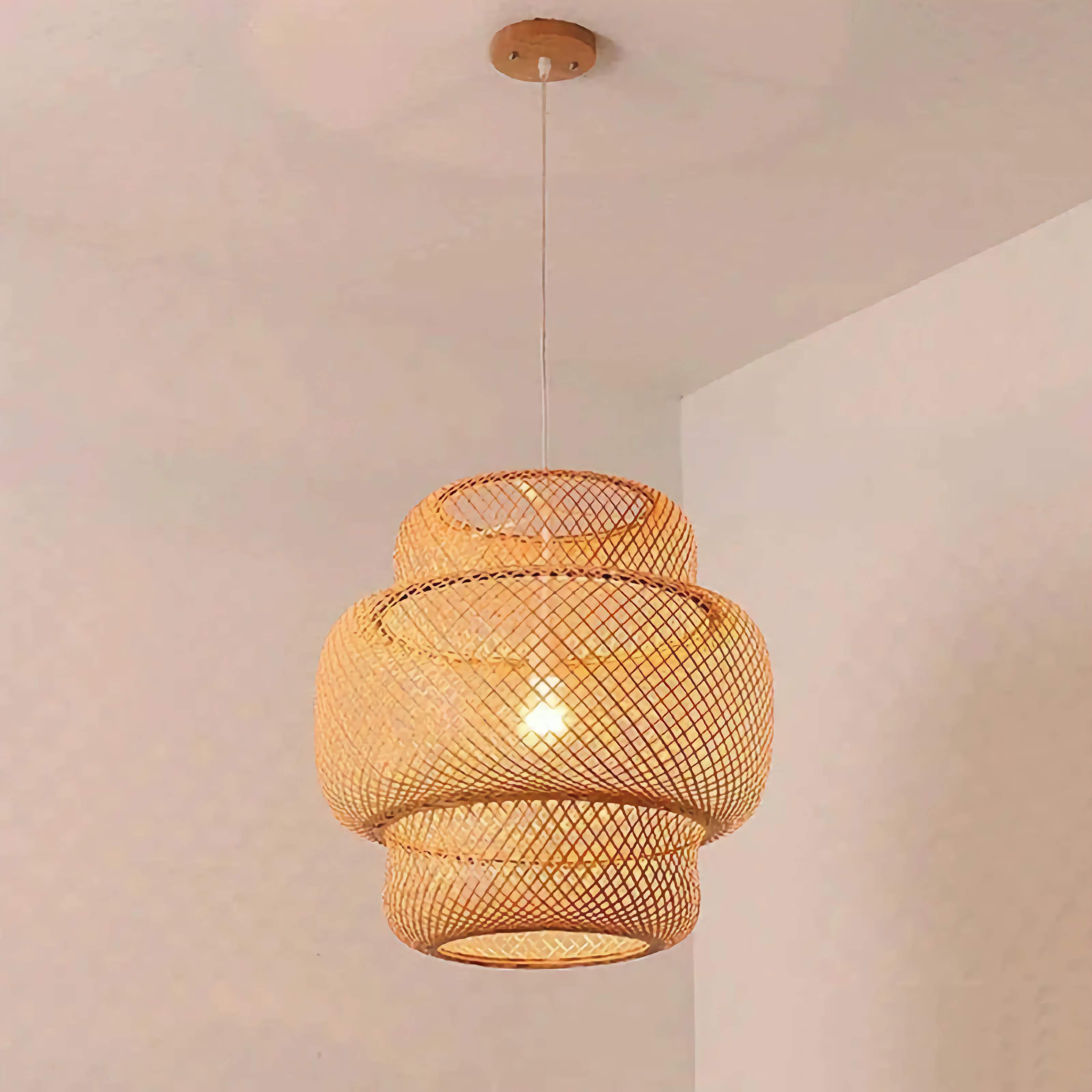 Bamboo Pendant Lighting | Biophilic Japandi Cottagecore Lamp Decor | Handmade Ceiling Casalolalights Luxury Lamps