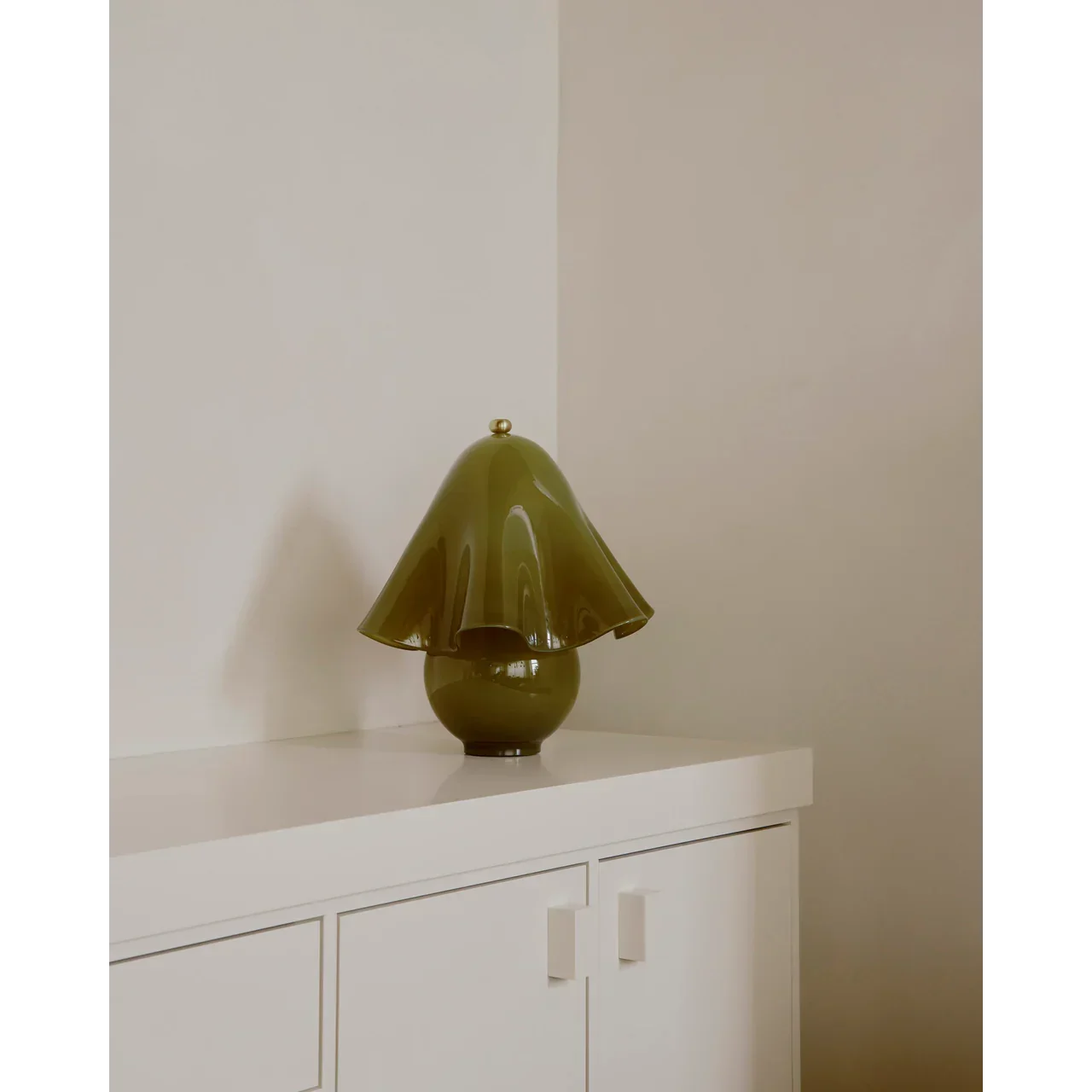 Handmade Glass Table Lamp | French Sculptural Bedside Light