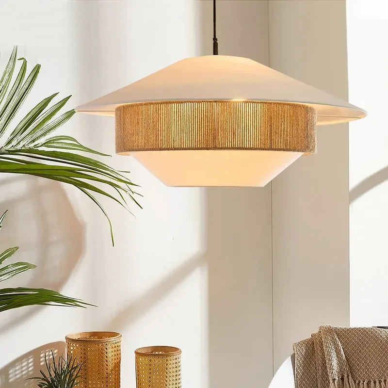 Wicker Pendant Light for Dining Room or Bedroom | Handwoven Linen and 19.7 23.6 31.5 Inch Casalola Lights Luxury Lamps