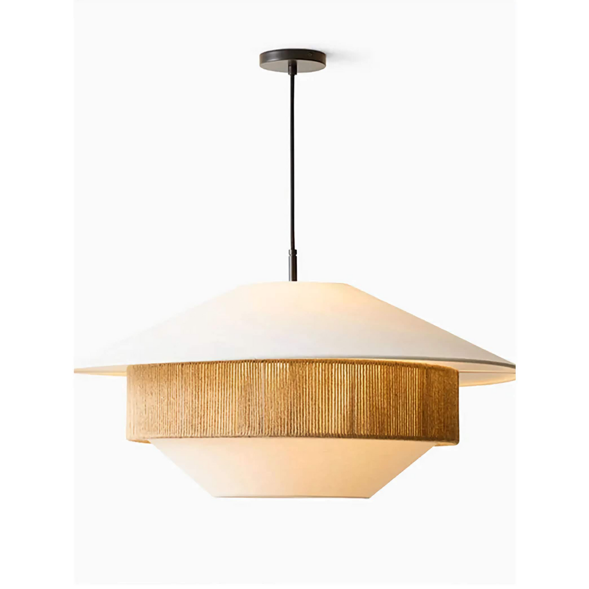 Wicker Pendant Light for Dining Room or Bedroom | Handwoven Linen and 19.7 23.6 31.5 Inch Casalola Lights Luxury Lamps