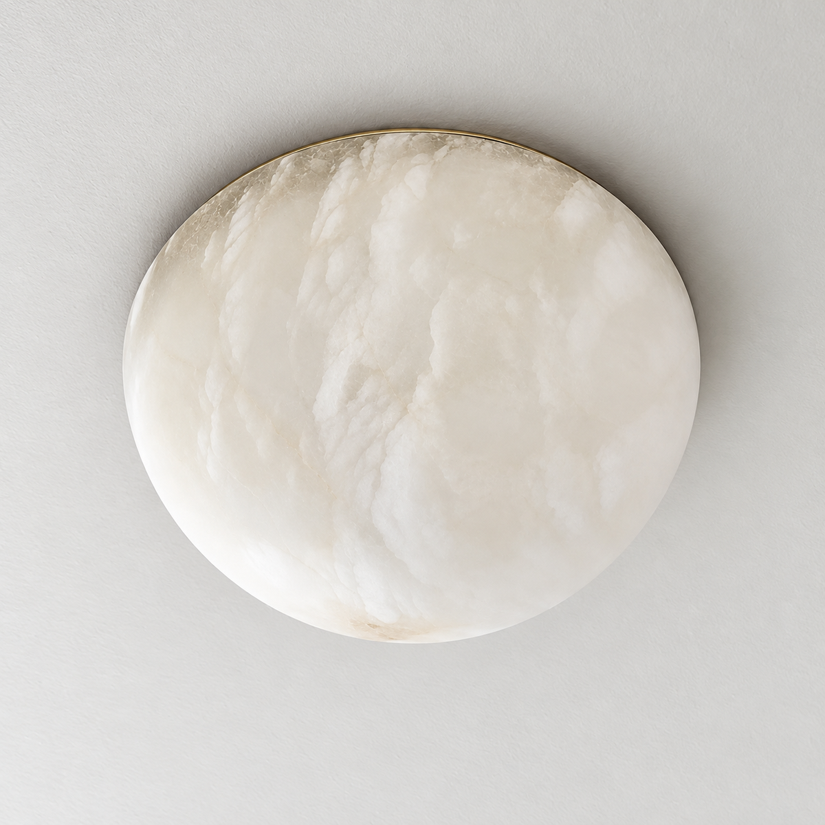 Honed Alabaster Dome Flush Mount