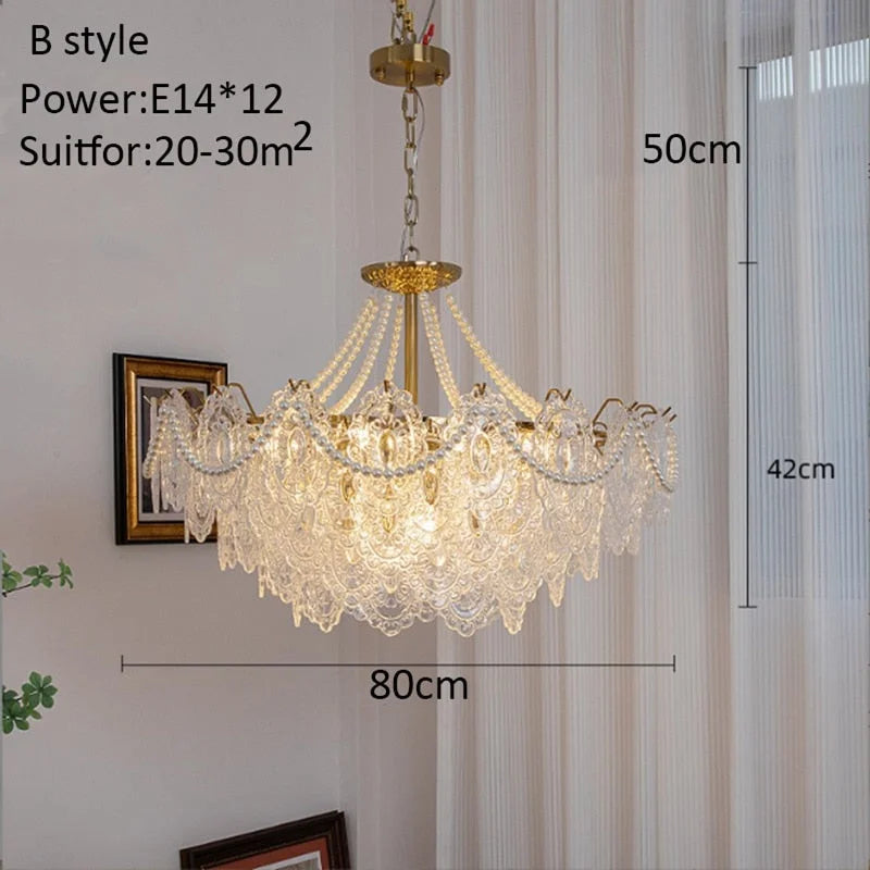 Luxury Crystal Chandelier with Copper Base for Modern Victorian Living Room Stairs