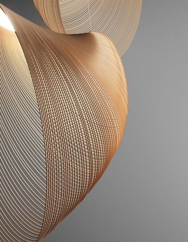 Illan Pendant Lamp - Laser-cut Flexible Plywood Luxury Lighting | Japandi Ceiling Light Fixtures - Lamps
