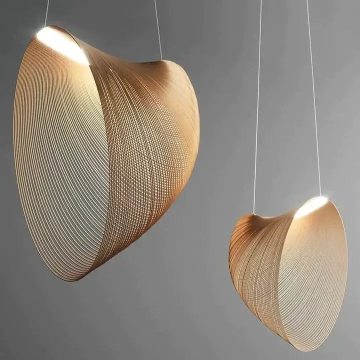 Illan Pendant Lamp - Laser-cut Flexible Plywood Luxury Lighting | Japandi Ceiling Light Fixtures - Lamps