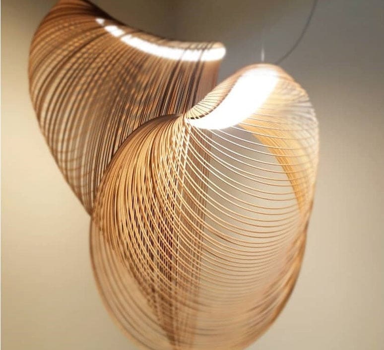 Illan Pendant Lamp - Laser-cut Flexible Plywood Luxury Lighting | Japandi Ceiling Light Fixtures - Lamps