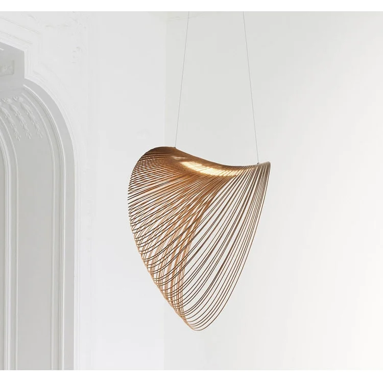 Illan Pendant Lamp - Laser-cut Flexible Plywood Luxury Lighting | Japandi Ceiling Light Fixtures