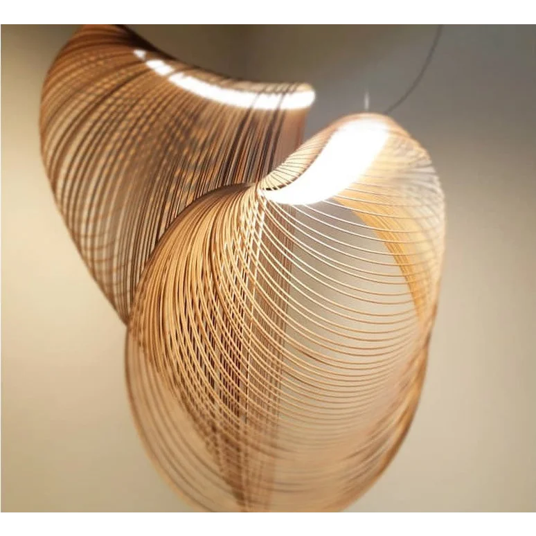 Illan Pendant Lamp - Laser-cut Flexible Plywood Luxury Lighting | Japandi Ceiling Light Fixtures - Sales Casalolalights