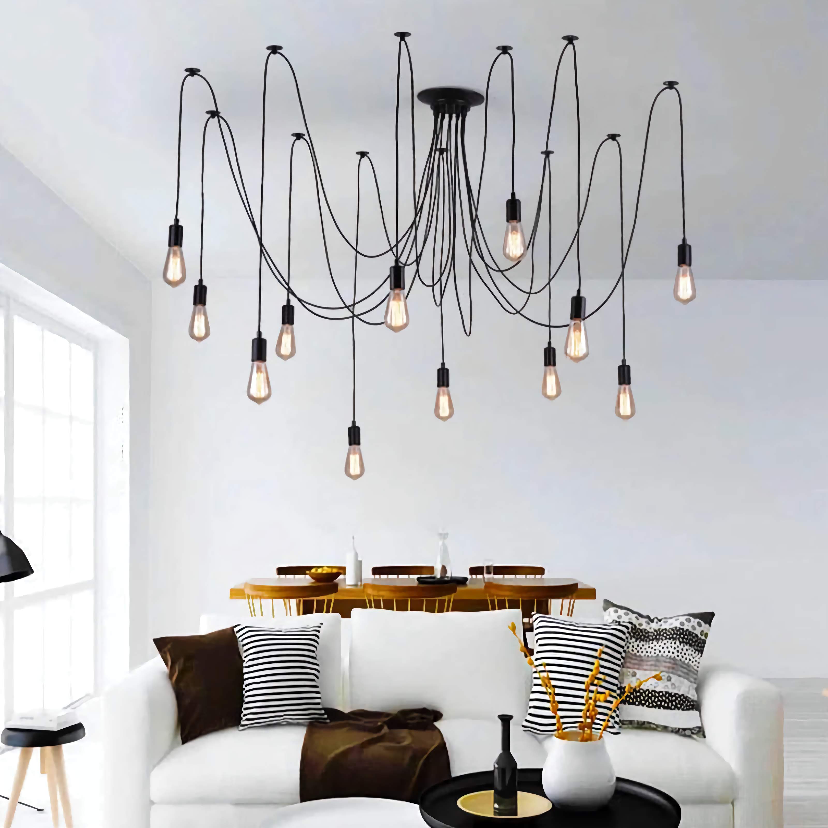 Industrial Black Multiple Pendant Lighting for Office Commercial Uses