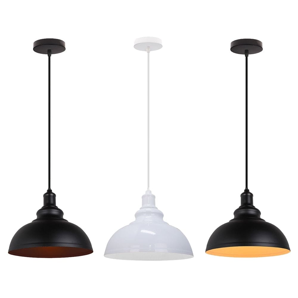Industrial Pendant Lights Single Metal Lighting for Bar Kitchen Island Dining Room Restaurant - Lamps