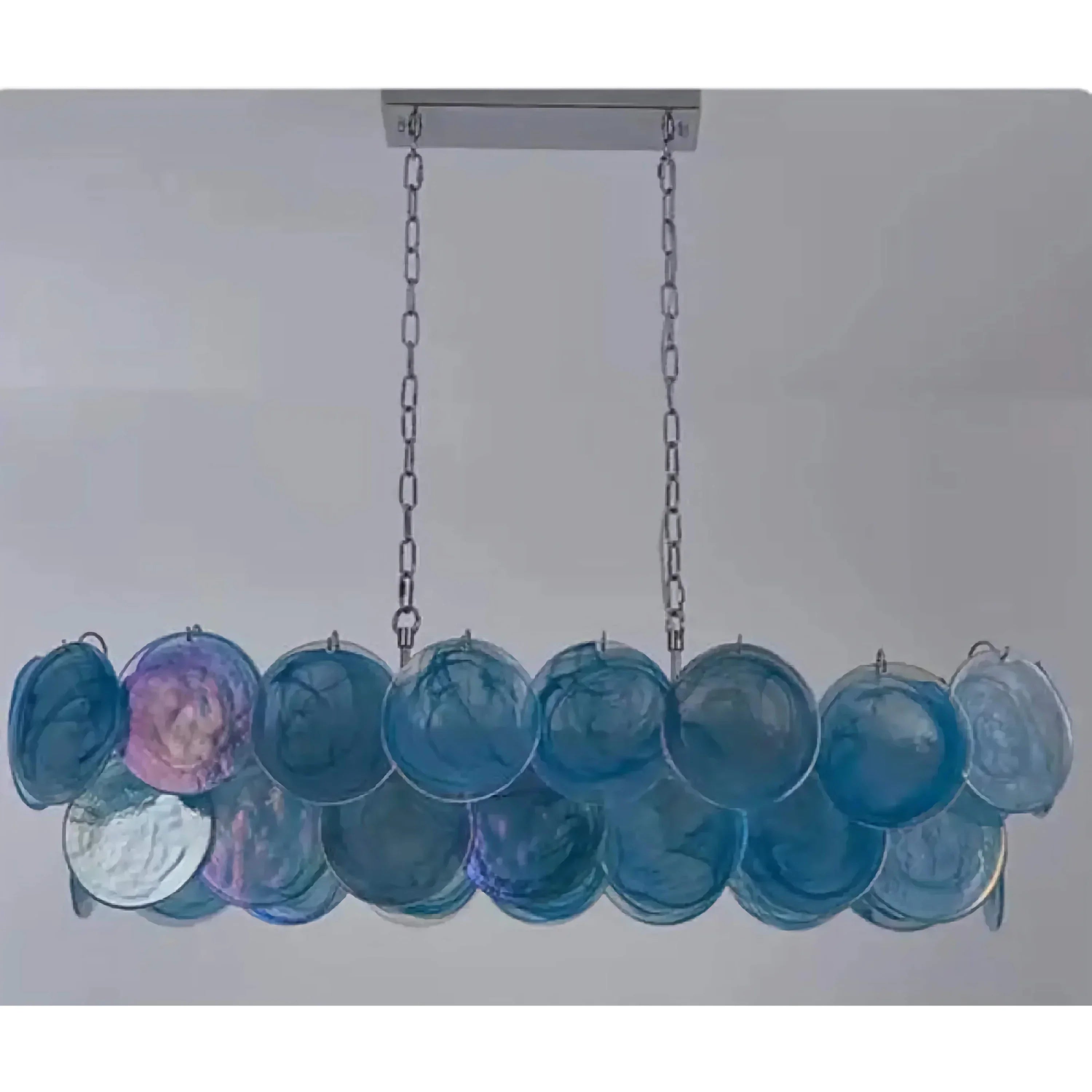 Glass Disc Chandelier – Linear Copper Hand-blown Pendant Light Casalolalights Luxury Lamps for Interior Designers