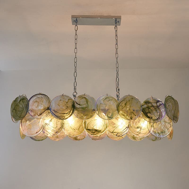 Iridescent Copper Glass Chandelier | Casalola Statement Pendant - Chandeliers