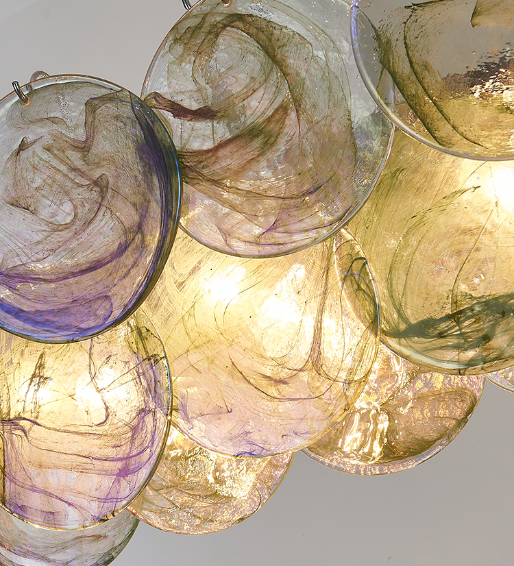 Iridescent Copper Glass Chandelier | Casalola Statement Pendant - Chandeliers