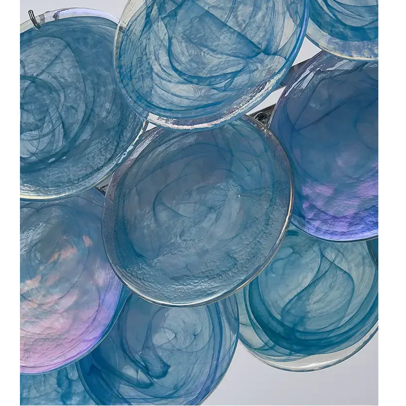 Glass Disc Chandelier – Linear Copper Hand-blown Pendant Light Casalolalights Luxury Lamps for Interior Designers