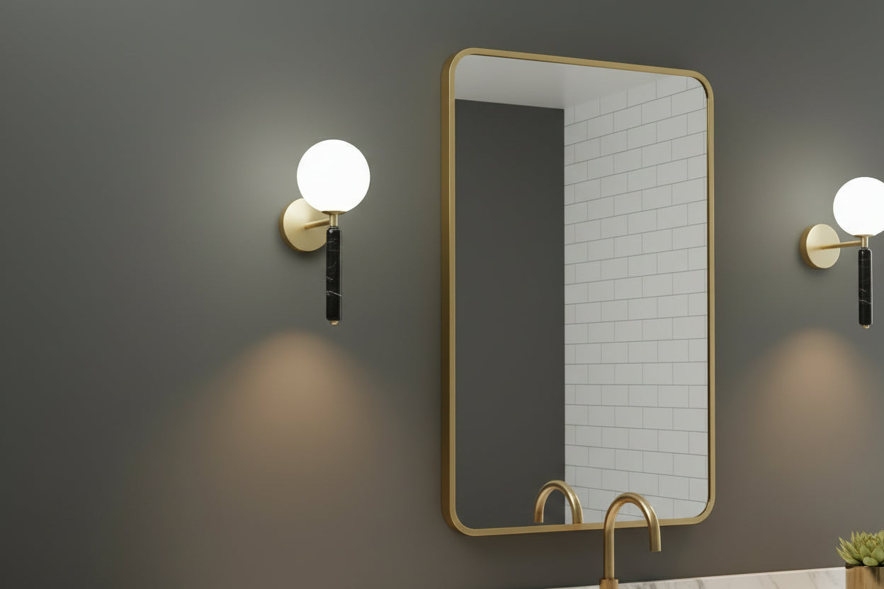 Green Italian Marble Bedside Sconce Light Living Room Corridor | Decorative Wall Sconces