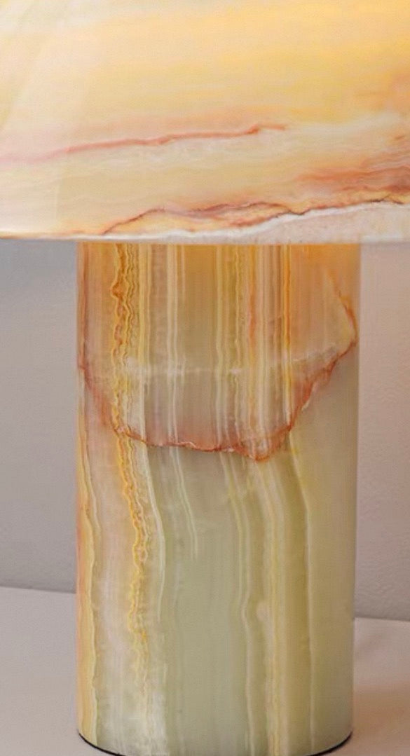 Jade Table Lamp for Bedside and Study | Carved Single Block Semi-translucent Stone 28 Cm Casalola Lights Luxury Lamps