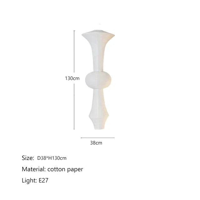 Akari h Pendant Light - Isamu Noguchi Sculptural Paper Lantern Handcrafted Japanese Design Soft Diffused Lighting