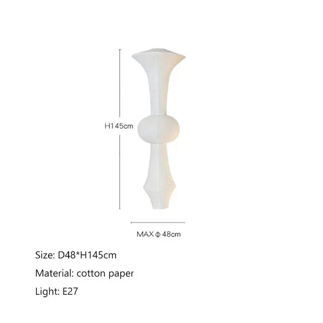 Akari h Pendant Light - Isamu Noguchi Sculptural Paper Lantern Handcrafted Japanese Design Soft Diffused Lighting