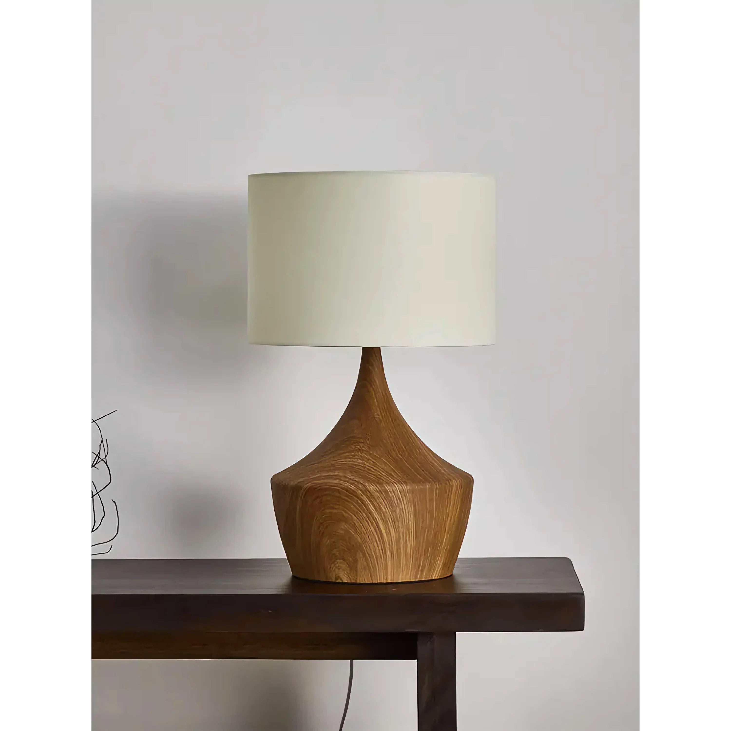 Japandi Wood Table Lamp | Sculptural Organic Designer Lighting