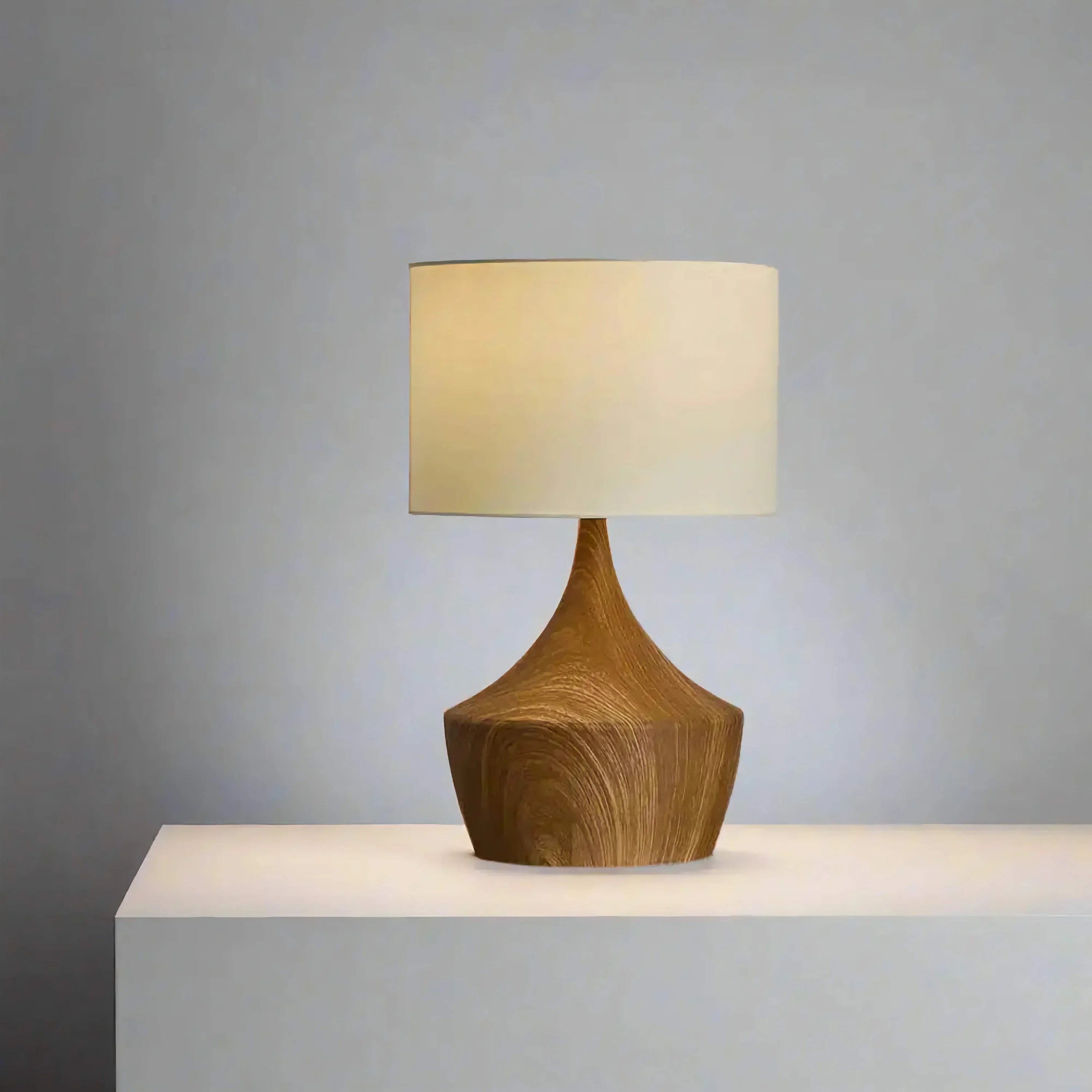 Japandi Wood Table Lamp | Sculptural Organic Designer Lighting