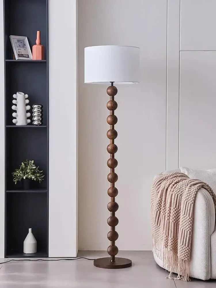 Japandi Wood Floor Lamp Barbell