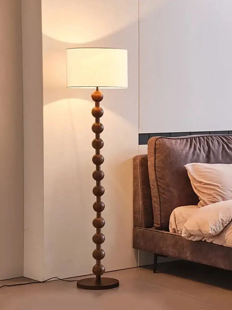 Japandi Wood Floor Lamp Barbell