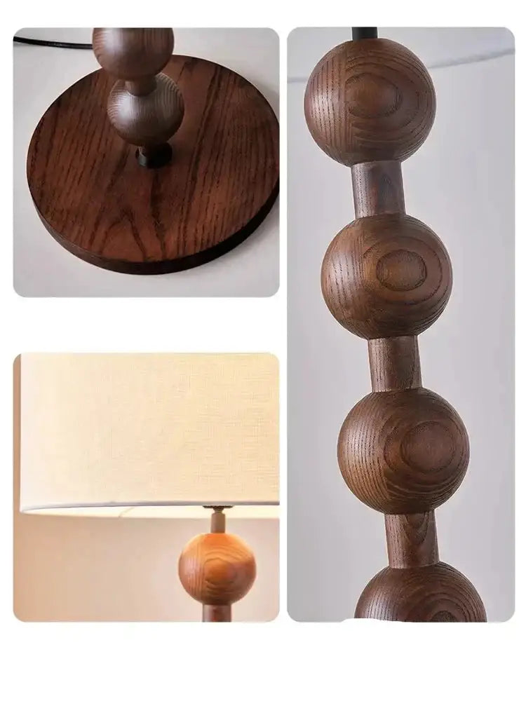 Japandi Wood Floor Lamp Barbell
