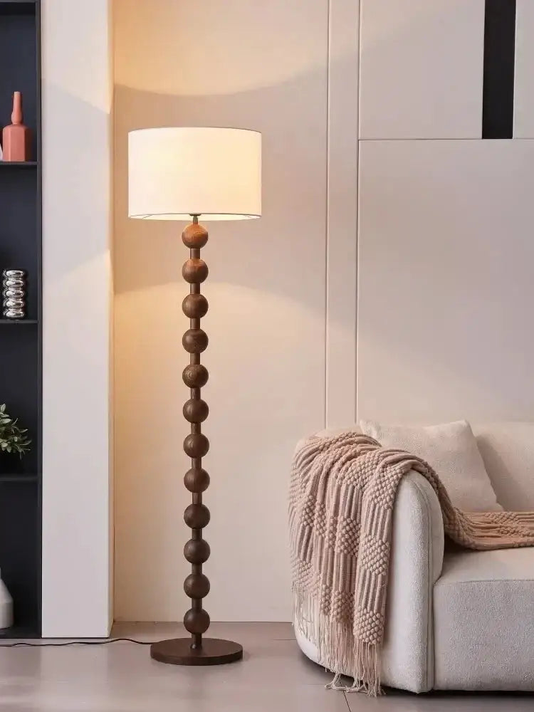 Japandi Wood Floor Lamp Barbell