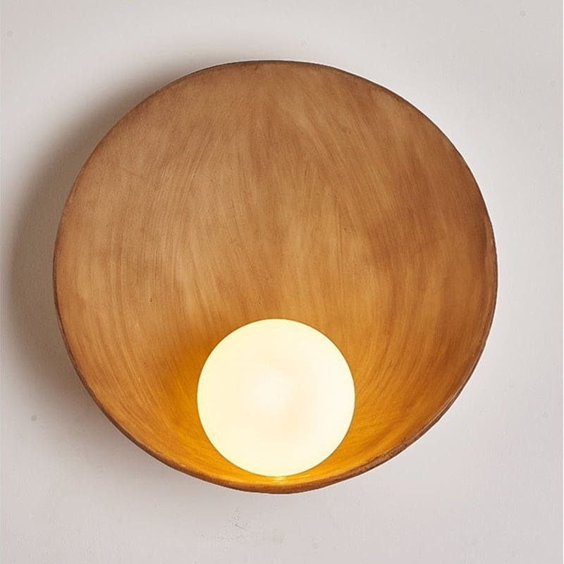 Japanese Ceramic Earth Tones Wall Lamps for Living Room Bedroom - Sconces