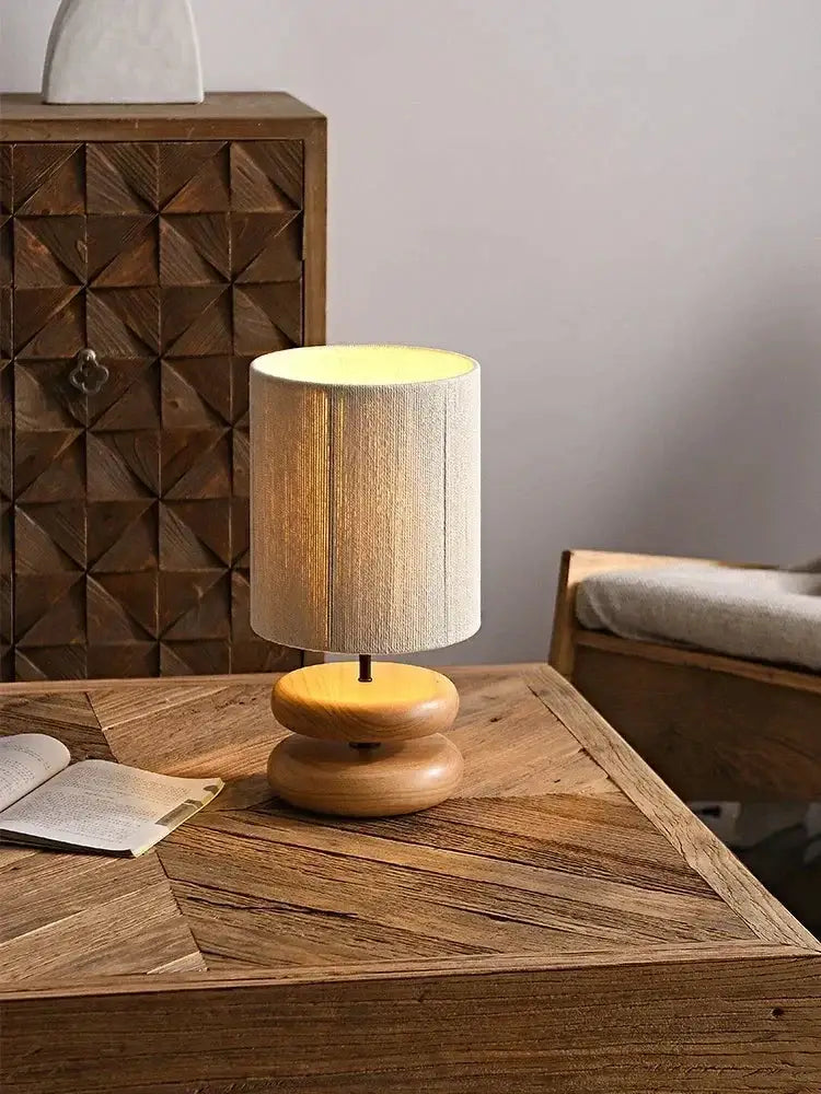 Japandi Lamp Creative Wood Table for Bedroom Living Room - Lamps