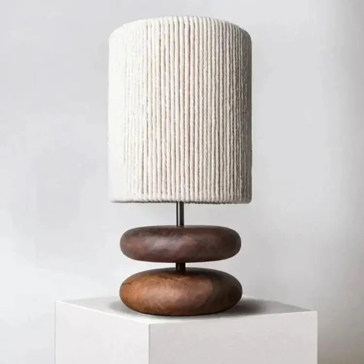 Japandi Lamp Creative Wood Table for Bedroom Living Room - Lamps