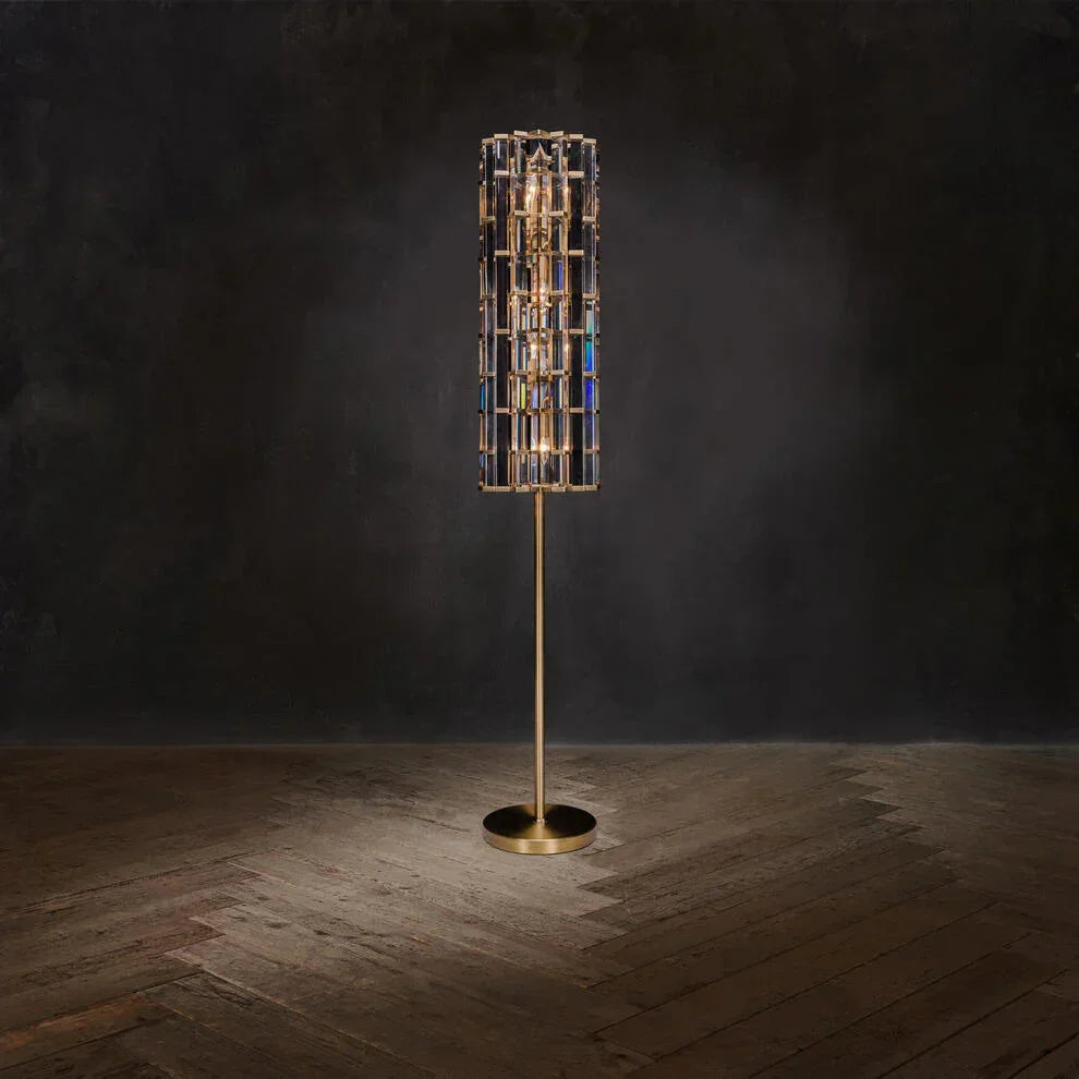 K9 Crystal Rod Floor Lamp | Gold Copper Column Art Deco Modern Living Room & Foyer Casalolalights Luxury Lamps